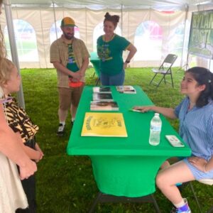 Gabriella Pizzolo Instagram - hanging around with @toying_aroundny at the Toying Around Block Party Event! so cool to meet so many wonderful people at our very own Camp Know Where - plus some Suzie and Dustin art from the wildly talented @vvarttm !