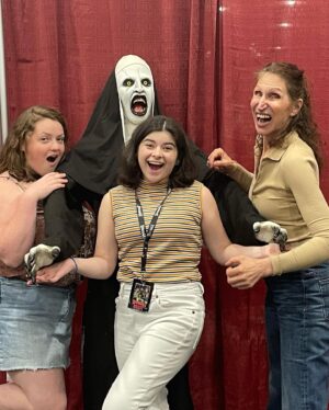 Gabriella Pizzolo Instagram - wonderful weekend at @spookalafl with some of the best people (and animals)! and yes i do have Chosen’s phone in my pocket it was an accident i swear 🐍🦥