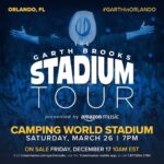 Garth Brooks Instagram - ANNOUNCING #GARTHinORLANDO! Tickets go ON SALE December 17th at 10am ET Ticketmaster.com/GarthBrooks. This will be the ONLY Stadium Tour appearance in the state of Florida. -Team Garth