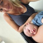 Gemma Atkinson Instagram - Mornings then Vs mornings now! Switched up the fresh face and coffee for eye bags and a small human. There was a short time after having Mia that I genuinely thought I wouldn’t get any aspects of the “old me” back, in terms of little things like a hot coffee in the garden, a blow dry at the hairdressers, brunch with friends… I blame the hormones, exhaustion & vulnerability that comes with being a first time mum! This time, I have a different mindset and although 2 is obviously harder in some aspects, it’s also easier in so many too! I feel like no one talks about that bit though, only the doom & gloom 😂 I personally find you’re way more chilled with the 2nd. When you see their milk rash, you know it’s that, their jet black tar looking 💩 you know is normal. I find I’m not questioning things as much because I’ve done it before & Mia’s turned out bloody brilliant. It’ll be a while until I’m sat in the garden with a coffee before my gym session, or before I’m getting my hair cut or arranging a brunch. BUT, it will come. It will happen, and the women we were before we became a mum will show her face every now and again and feel great. If it’s your first rodeo & you maybe feel how I did first time around, try not to worry. It’s normal. Like Rocky says, The world ain’t all sunshine & rainbows… Keep doing your thing Mums! Celebrate the small wins, ride through the lows and embrace the highs. I’ll keep you posted on when I’m next having a full hot coffee in peace in the garden before smashing out a killer workout on my own! Prob jan 2024 😂😉