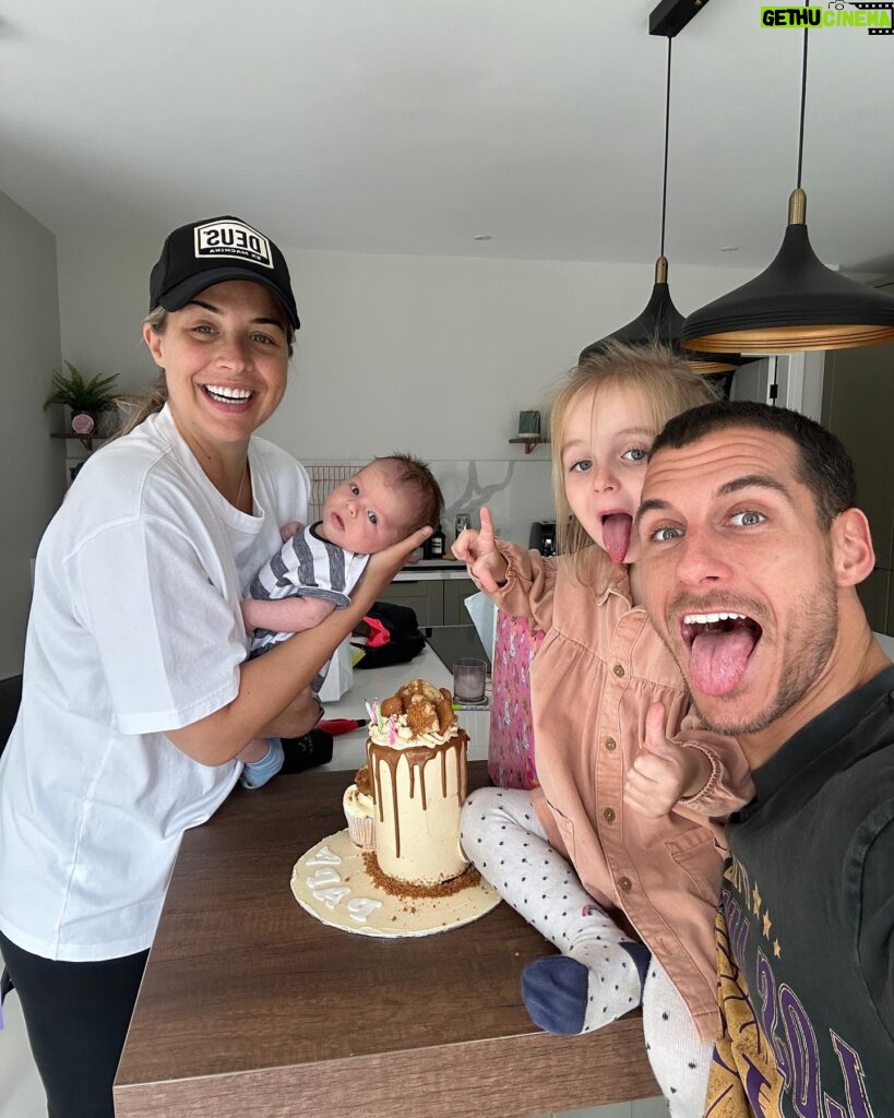 Gemma Atkinson Instagram - It isn’t until tomorrow, but you’ll be back in rehearsals so we celebrated early! Happy (almost) Birthday @gorka_marquez It’s funny the only Birthday of yours we’ve actually spent together was 2017 when we were both rehearsing 😂 We love you so much and are so proud of you! Keep being, young, foolish and happy ❤️😊 And thanks for eating the part of your cake that Mia put her knee in after crawling around a kids play area all morning 🤦🏼‍♀️