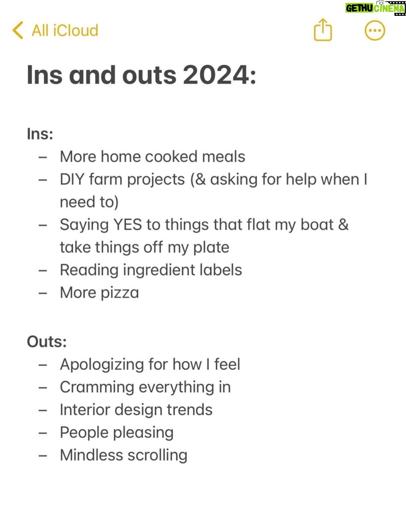 Genevieve Padalecki Instagram - My ins and outs for 2024. Feeling excited for this year and happy to have you all here! What are you feeling? 🥰✨