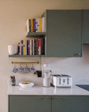 Georgia Hirst Instagram - At home with Actor Gee Hirst 💚

Creating a cosy country-feeling home in London through warming beiges and earthy greens alongside brushed brass finishes, soft layered lighting and thoughtful antique pieces. 

"When I bought the apartment, it was pretty lifeless and cold. I met my boyfriend who had always fantasied about having a country home and so we started this renovation project together. 

We introduced warmer tones through the paint colours - all Lick - textiles and finishes to give it a relaxing, 'Soho Farmhouse' countryside retreat feel in the middle of the city." 

Paint colours used:
• Living room, dining and kitchen (walls): #Beige01 
• Kitchen cabinets: #Green02
• Staircase woodwork: Green 02
• Bedroom: #Beige02 Soho Farmhouse
• Spare room: #Green05 Rome House
 
See the full home tour on the Lick YouTube channel (link in bio)

#LickHome #housetour #apartmentdesign