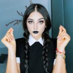 Geraldine Galvan Instagram - Hoy soy Merlina 🖤 #halloweenmakeup #merlina