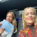 Gillian Anderson Instagram - On way to @burberry show with @marthaward! Thank you @bytimothydavid and @amanda.grossman and of course… Burberry