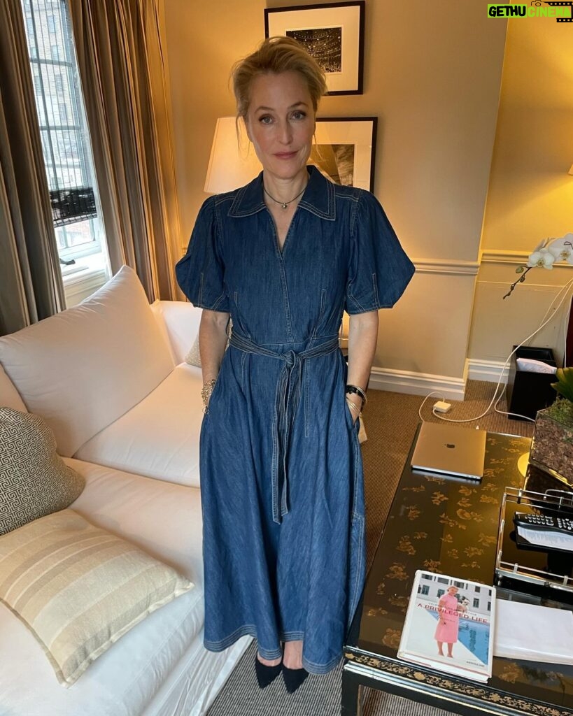 Gillian Anderson Instagram - An ode to the fantastic @marthaward who pulled me together for all my press in New York! Hair: @benskervin Makeup: @florriewhitemakeup Slide 1 Dress: @skiimparis Shoes: @gianvitorossi Slide 2 Dress: @erdem Shoes: @dolcegabbana Slide 3 Dress: @erdem Shoes: @dolcegabbana Slide 4 Dress: @cefinnstudio Shoes: @kurtgeiger Slide 5 Shirt: @cefinnstudio Trousers: @maxmara Shoes: @gianvitorossi Slide 6 Dress: @josephfashion Shoes: @kurtgeiger Slide 7 Shirt: @maxmara Skirt: @cefinnstudio Shoes: @manoloblahnik