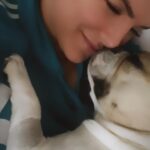 Gina Carano Instagram - Happy bday to my precious MoonB 🌙🐝 She is five year old today March 22nd. ✨ She was so sick as a baby, she almost didn’t make it. So she slept on my chest/neck area for 4-5 months straight. I wanted her to feel warmth and a heart beat and now 5 years later the most incredible thing happens. When I am feeling hurt or feeling anxious, she lays on my heart area and it instantly as in the second she is there, relieves the pain. I’ve never experienced anything like it. It’s like our hearts sink and the earth slows. She is my precious girl. So here’s to 5 years of having my kindred spirit in my life and I pray for many more. 🐶💕 #MoonB 🌙🐝