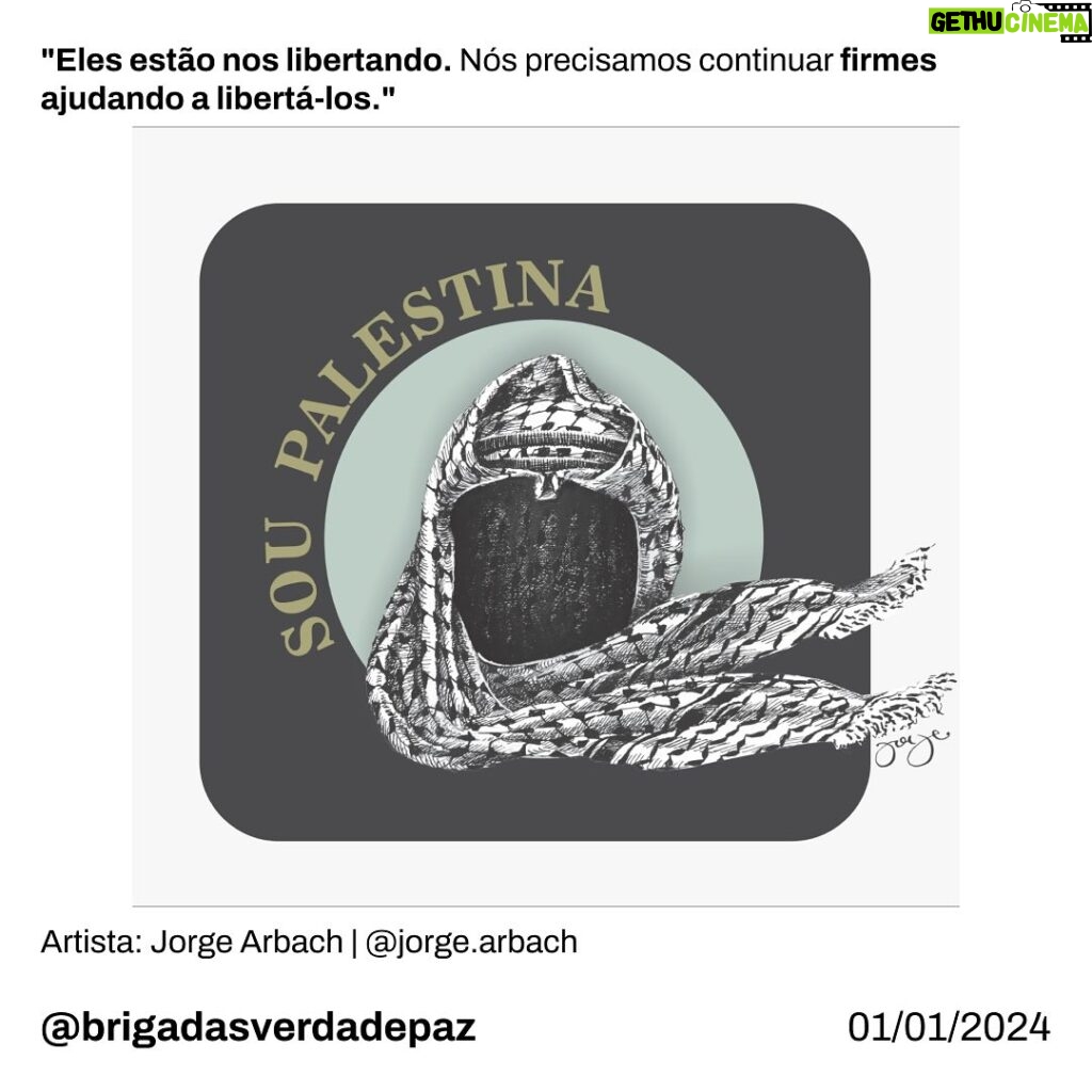 Giselle Itié Instagram - Neste ano que se inicia, vale que cada um olhe para o próprio coração e perceba que a compaixão e o trabalho feito em prol da P4lestin4, e também de toda humanidade e do planeta, volta para nós mesmos, que nos tornamos mais livres. 🕊️ Que o amor, o afeto e a coragem acompanhem a todos neste 2024. São os votos das Brigadas da Verdade e da Paz. ♥️✊🏾🇵🇸 Fonte: @mothercarejourney