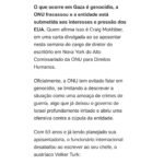 Giselle Itié Instagram - Diretor da ONU deixa o cargo e em uma carta reconhece genocídio em Gaza. Denuncia EUA, a ONU, a mídia comprada e o profundo fracasso da humanidade. repost do jornalista @jamilchade_oficial