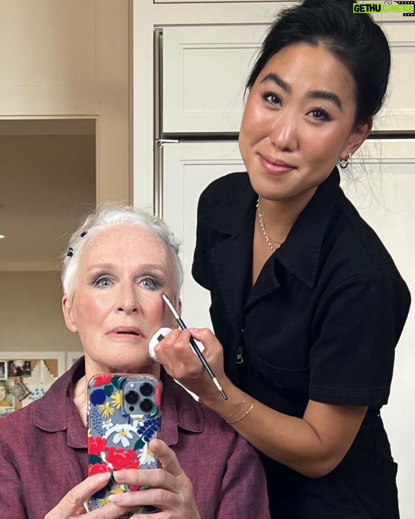 Glenn Close Instagram - Getting ready for the Met Gala!! Loving the work of Julia Sohn.