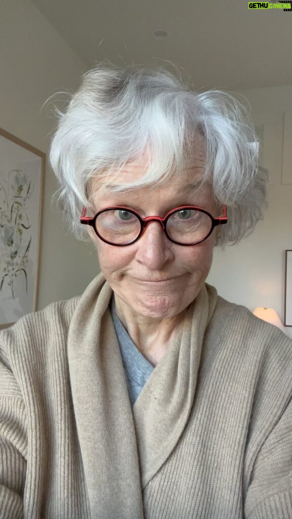 Glenn Close Instagram - It's morning in a new place away from home. I'm wishing I didn't have to wash and brush my hair. #bedhead