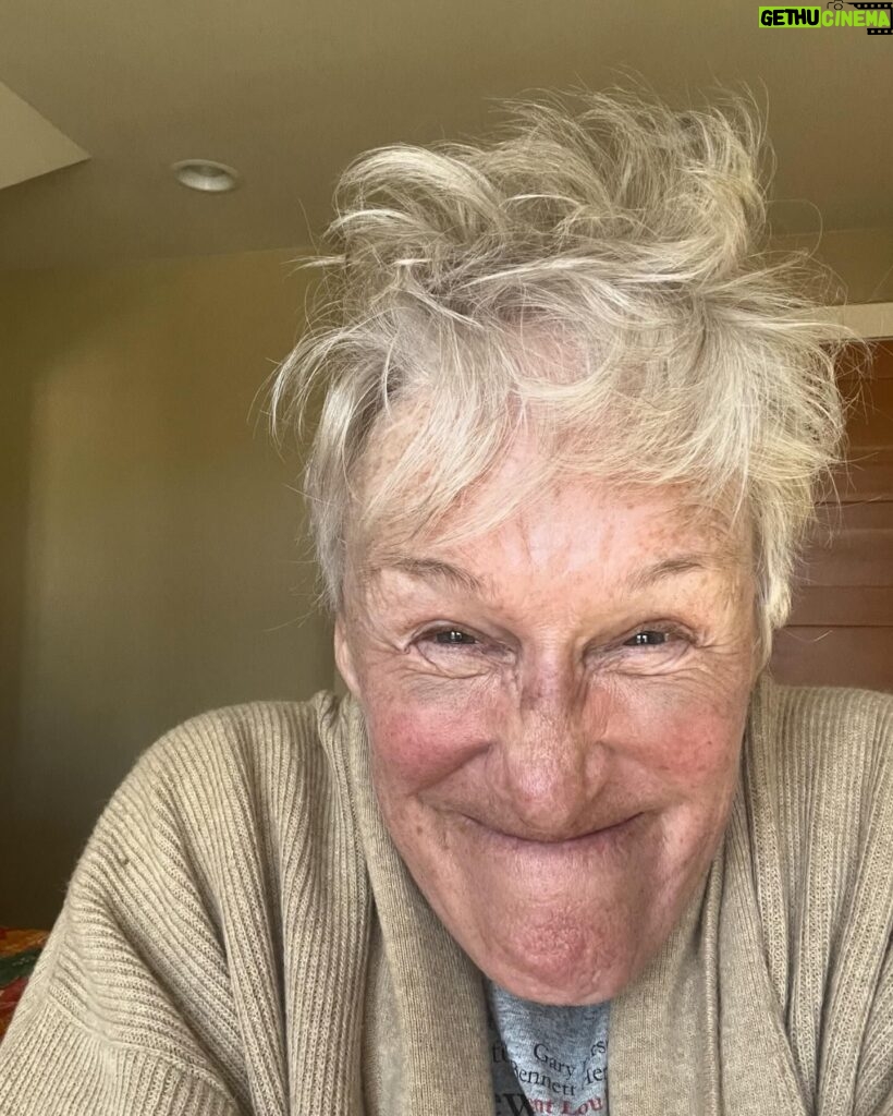 Glenn Close Instagram - I think this is going to be a particularly GOOD day. (Ignore the bruises. I had a tiny break in my nose fixed) Feeling as beautiful as ever.