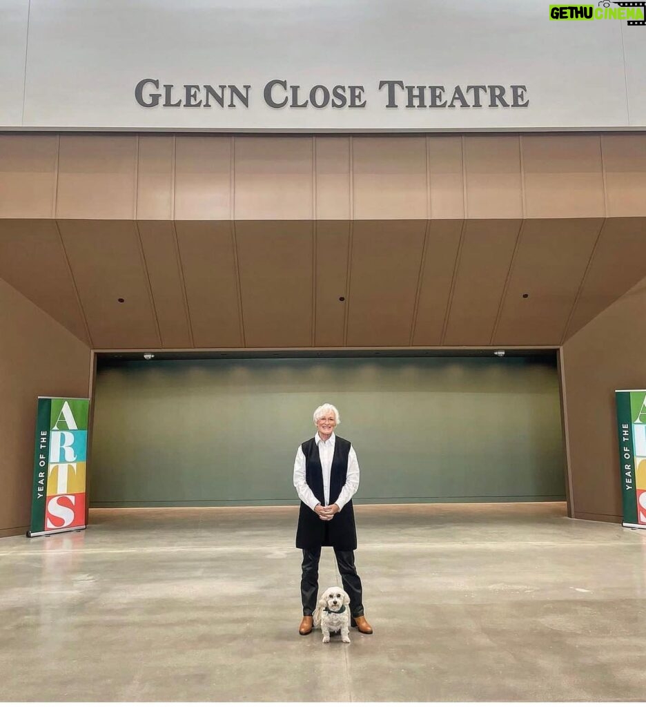 Glenn Close Instagram - Yesterday, the Main Stage Theater at the spectacular new Arts Quarter at my Alma Mater--The College of William & Mary in Virginia--was dedicated in my name! It was a profound honor for me. W&M was my first real community. I have always thought of my experience there as the watering of my desert...allowing me to be able to grow and bloom. That very stage launched me into my career. Pippy was there with me to pay tribute to the little dog who trotted at my heels throughout my college career--Penny. So many beautiful spirits gathered around us yesterday on that stage. I am humbled and deeply grateful. Thank you: President Rowe Provost Charles Poston Dean Susan Raitt Karino Gibson Orchesis Modern Dance Group Select members of the M&M Wind Ensemble @william_and_mary