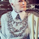 Glenn Close Instagram – Taking a breath before the onslaught. Thank you. 
Hair: #curtiswilliam 
Makeup: #julsohn @narsissist 
Gown: @erdem @erdemlondon 
Facial: Sylwia Gorzkowska #sylwiagorzkowska #111skinlondon 
Nails: Elle Gersten #nailsbyenamelle
