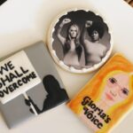 Gloria Steinem Instagram – Celebrating #TheGloriasMovie premiere tonight with some incredible cookies from @stacyscookielounge – I can’t quite believe these works of art are edible!

I am so grateful for the genius of Julie Taymor and all who brought this film to life. I hope this story – the story of a movement that grew by a groundswell of anger and hope – reminds us that change comes from telling the truth and knowing that you’re not fighting alone.