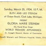 Gloria Steinem Instagram – Ninety years ago, on March 25, 1934, Gloria Steinem was born. Her parents celebrated with this special birth announcement. Today, we have more reason to celebrate: the birth of Gloria’s Foundation.

Gloria’s Foundation has been established to preserve Gloria Steinem’s personal archive — which offers a window into countless individuals and organizations who have been central to movements for equal rights and justice, and Gloria’s apartment — which has long been a home base for radical community care, birthplace for ideas and living center of the feminist movement.

As this one document shows, there are many gems in this collection and we look forward to sharing them — and we also look forward to you sharing your memories.

Join us in celebrating Gloria Steinem’s 90th year, and the birth of Gloria’s Foundation! For more information, head to the link in our bio.