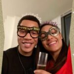 Grace Byers Instagram - Praying that 2023 was ushered in exactly as you needed and may all things work for your highest good this year. Filled with so much gratitude as we stand in the present moment. 🤍 #HappyNewYear from The Byers’ ( our trusty glasses of sparkling grape juice 🥂✨)