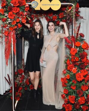 Grace Caroline Currey Instagram - Felt so magical wearing @cucculellishaheen out on Oscar night a few evenings ago🤍 and precious being with some of the Shazam fam! 🥰
2 more days until @shazammovie is out! I can’t wait for you guys to see it! 🙆🏻‍♀️
