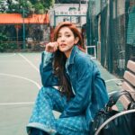 Grace Chan Instagram - 有年代感嗎？ 💙 To be honest I love spending time relishing on old memories… I think we often hear people say not to dwell on the past, But I also believe there’s beauty …in the experiences we’ve had, …the mistakes we’ve made, …and the innocence of knowing nothing and growing from it. So here’s to nostalgia. 🩵 👖 @gerarddarel #gerarddarelhk