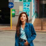 Grace Chan Instagram - 有年代感嗎？ 💙 To be honest I love spending time relishing on old memories… I think we often hear people say not to dwell on the past, But I also believe there’s beauty …in the experiences we’ve had, …the mistakes we’ve made, …and the innocence of knowing nothing and growing from it. So here’s to nostalgia. 🩵 👖 @gerarddarel #gerarddarelhk