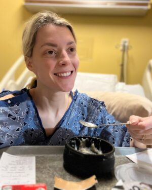 Grace Helbig Instagram - Health update: I’m doing much better now, but last week I had to go to the ER because I felt like I was dying. Turns out I have a bacterial infection! Cute! I posted a story time video on my YT explaining how I got there and the hero’s journey I went on to give the nurses a stool sample while I felt like I was half alive. 

Oh and I did the AI yearbook thing while they held me overnight and this was my favorite picture.