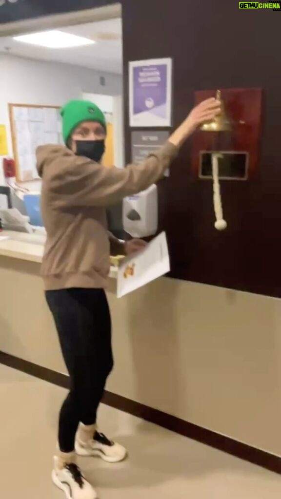 Grace Helbig Instagram - I rang the bell today!!! Radiation is finished! Though I didn’t know it came with a poem that you read out loud before you rang it. Which is an appropriate way to close out treatment since I didn’t know anything about breast cancer or chemo or radiation or this whole fever dream of an experience before it happened. And even getting to the “end” feels weird in a new way since this IS kinda what I know now. Go figure! But here we are *waves chaotically* ringing a bell at the end of our radiation treatments. How amazing and also what the FUCK was that??? 🙃 This last year has been a swirl of contradictions….chaotic and inspiring, scary and encouraging, a clusterfuck and also an individual fuuuuuck. But, I’m really proud of myself. And so very thankful for the great family and friends and medical humans that helped so much. And I know I’ve said it a bunch already but thank you for all of your support. Wow, has it been more helpful than you might know. 🙏🏻 Now, onwards! I think. Right? Yes. What do you do when you’re finished with cancer treatment? Should I go to Disney? I already went to Cheesecake Factory for lunch and that was cool. Hmm. Much to think about. Anyway, great day. DING DONG. The Good Luck Bell Ring this bell Three times well Its toll to clearly say My treatments are done The course is run And I am on my way