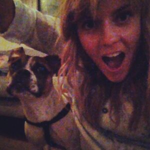 Grace Helbig Instagram - My silly Goose moved on to that golden grass on the other side today. My princess monster, my wiggle butt. I am heartbroken. Eleven years with my beautiful, emotional goof. I was in way over my head when I got you, but somehow couldn’t imagine anyone else taking care of you, and so we were merged. Two high anxiety ladies found each other and did the best we could. I’m even writing this caption to you like you’re still alive and literate! You’ve seen me through it all, and you loved me every time I didn’t like me. You anchored me at times I wanted to disappear and grounded me when I wanted to float away. Your happiness fueled me. You gave me something to care about that was bigger than the surface things I thought I should care about. I got sick and you stayed healthy, and I can’t thank you enough for your consistency in the face of weird change. Again, writing a caption as if my dead dog will read it! Oh well! I love you, Goose, you beautiful maniac!! 🐶🥹💖