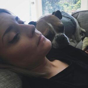 Grace Helbig Instagram - My silly Goose moved on to that golden grass on the other side today. My princess monster, my wiggle butt. I am heartbroken. Eleven years with my beautiful, emotional goof. I was in way over my head when I got you, but somehow couldn’t imagine anyone else taking care of you, and so we were merged. Two high anxiety ladies found each other and did the best we could. I’m even writing this caption to you like you’re still alive and literate! You’ve seen me through it all, and you loved me every time I didn’t like me. You anchored me at times I wanted to disappear and grounded me when I wanted to float away. Your happiness fueled me. You gave me something to care about that was bigger than the surface things I thought I should care about. I got sick and you stayed healthy, and I can’t thank you enough for your consistency in the face of weird change. Again, writing a caption as if my dead dog will read it! Oh well! I love you, Goose, you beautiful maniac!! 🐶🥹💖