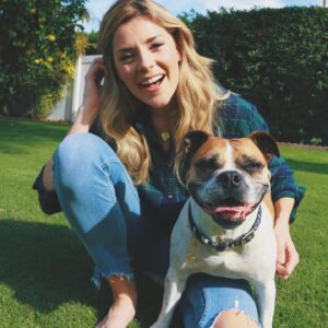 Grace Helbig Instagram - My silly Goose moved on to that golden grass on the other side today. My princess monster, my wiggle butt. I am heartbroken. Eleven years with my beautiful, emotional goof. I was in way over my head when I got you, but somehow couldn’t imagine anyone else taking care of you, and so we were merged. Two high anxiety ladies found each other and did the best we could. I’m even writing this caption to you like you’re still alive and literate! You’ve seen me through it all, and you loved me every time I didn’t like me. You anchored me at times I wanted to disappear and grounded me when I wanted to float away. Your happiness fueled me. You gave me something to care about that was bigger than the surface things I thought I should care about. I got sick and you stayed healthy, and I can’t thank you enough for your consistency in the face of weird change. Again, writing a caption as if my dead dog will read it! Oh well! I love you, Goose, you beautiful maniac!! 🐶🥹💖