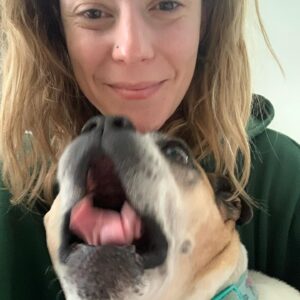 Grace Helbig Instagram - My silly Goose moved on to that golden grass on the other side today. My princess monster, my wiggle butt. I am heartbroken. Eleven years with my beautiful, emotional goof. I was in way over my head when I got you, but somehow couldn’t imagine anyone else taking care of you, and so we were merged. Two high anxiety ladies found each other and did the best we could. I’m even writing this caption to you like you’re still alive and literate! You’ve seen me through it all, and you loved me every time I didn’t like me. You anchored me at times I wanted to disappear and grounded me when I wanted to float away. Your happiness fueled me. You gave me something to care about that was bigger than the surface things I thought I should care about. I got sick and you stayed healthy, and I can’t thank you enough for your consistency in the face of weird change. Again, writing a caption as if my dead dog will read it! Oh well! I love you, Goose, you beautiful maniac!! 🐶🥹💖
