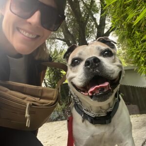 Grace Helbig Instagram - My silly Goose moved on to that golden grass on the other side today. My princess monster, my wiggle butt. I am heartbroken. Eleven years with my beautiful, emotional goof. I was in way over my head when I got you, but somehow couldn’t imagine anyone else taking care of you, and so we were merged. Two high anxiety ladies found each other and did the best we could. I’m even writing this caption to you like you’re still alive and literate! You’ve seen me through it all, and you loved me every time I didn’t like me. You anchored me at times I wanted to disappear and grounded me when I wanted to float away. Your happiness fueled me. You gave me something to care about that was bigger than the surface things I thought I should care about. I got sick and you stayed healthy, and I can’t thank you enough for your consistency in the face of weird change. Again, writing a caption as if my dead dog will read it! Oh well! I love you, Goose, you beautiful maniac!! 🐶🥹💖