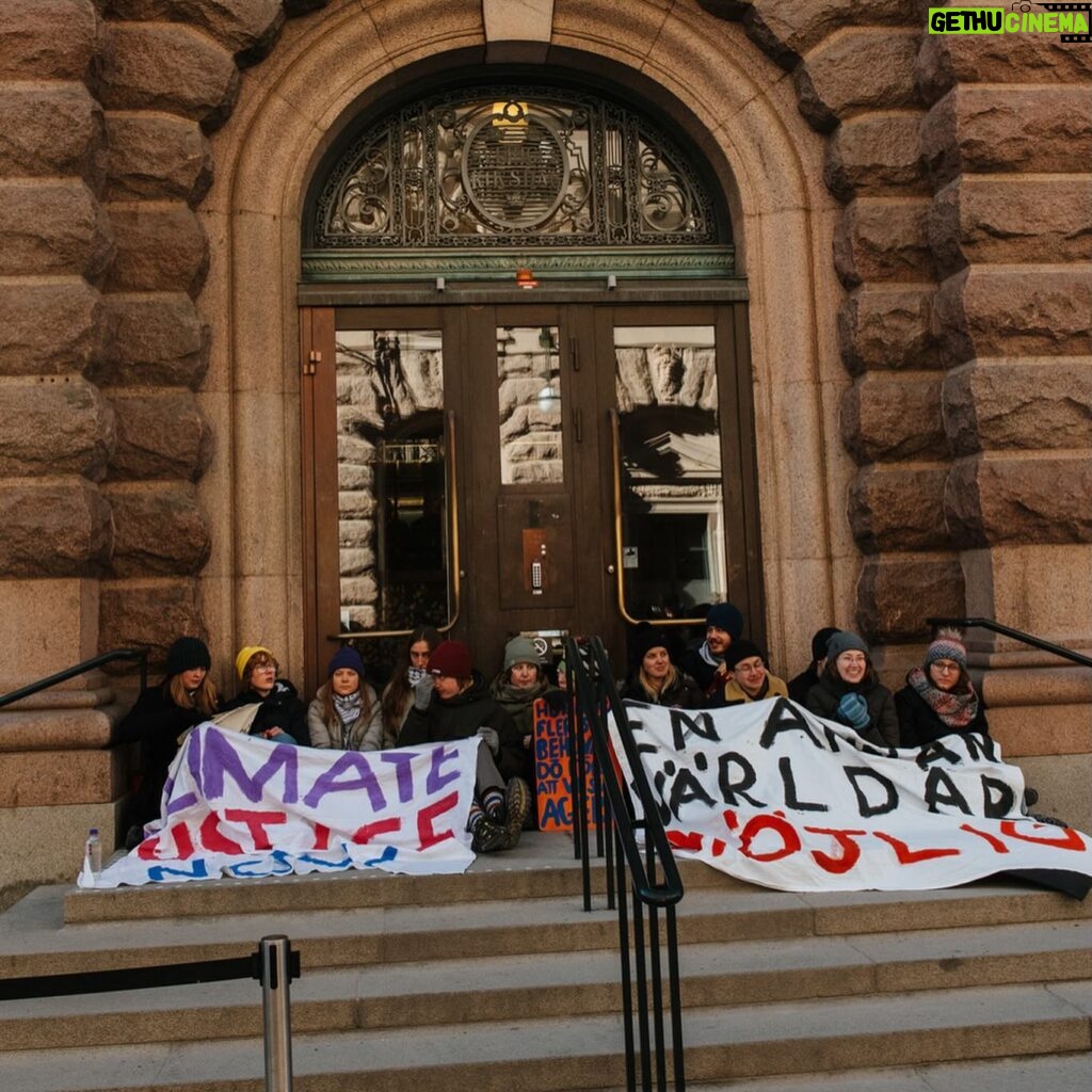 Greta Thunberg Instagram - Week 291. Today for the fifth day in a row, young people blocked entrances to the Swedish parliament to draw attention to the climate crisis and all those suffering from it today. Today it is also the fifth anniversary of the first global climate strike, when we filled the streets in our millions and striked for climate justice. We are not going anywhere. This fight has only just begun.