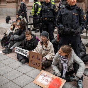 Greta Thunberg Instagram - Week 291. Today for the fifth day in a row, young people blocked entrances to the Swedish parliament to draw attention to the climate crisis and all those suffering from it today. Today it is also the fifth anniversary of the first global climate strike, when we filled the streets in our millions and striked for climate justice.
We are not going anywhere. This fight has only just begun.