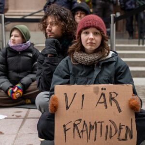 Greta Thunberg Instagram - Week 291. Today for the fifth day in a row, young people blocked entrances to the Swedish parliament to draw attention to the climate crisis and all those suffering from it today. Today it is also the fifth anniversary of the first global climate strike, when we filled the streets in our millions and striked for climate justice.
We are not going anywhere. This fight has only just begun.