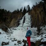 Haley Lu Richardson Instagram – A frozen waterfall with brother @realowenteague