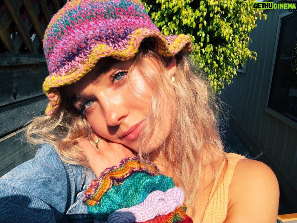 Haley Lu Richardson Instagram - all I have been doing with my life is crocheting hats and scrunchies. they are available on Etsy at @hookedbyhaleylu 🍟🍟🍟🍟🍟🍟🍟🍟🍟🍟