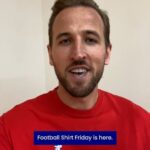 Harry Kane Instagram - #FootballShirtFriday is here and England captain, @harrykane wants you to join him 🙌 We can't wait to see your shirts, make sure you tag us and remember to donate at the link in the @bobbymoorefund's bio to help fund life-saving bowel cancer research ❤️ Thank you so much to everybody who has signed up so far 🙌 #WearShareDonate #HarryKane #EnglandFootball #BobbyMooreFund #BowelCancer