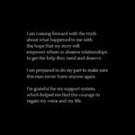 Hayden Panettiere Instagram - For anyone else affected by abuse and needing support, please know that you can call 1-800-799-7233. If you’re unable to speak safely, you can log onto thehotline.org or text LOVEIS to 1-866-331-9474. You are not alone.