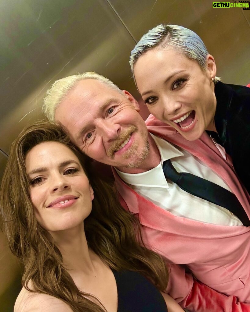 Hayley Atwell Instagram - A triptych of triumph… working with these two talented beauts has been a rollicking ride. @simonpegg @pom.klementieff @missionimpossible #missionworldtour