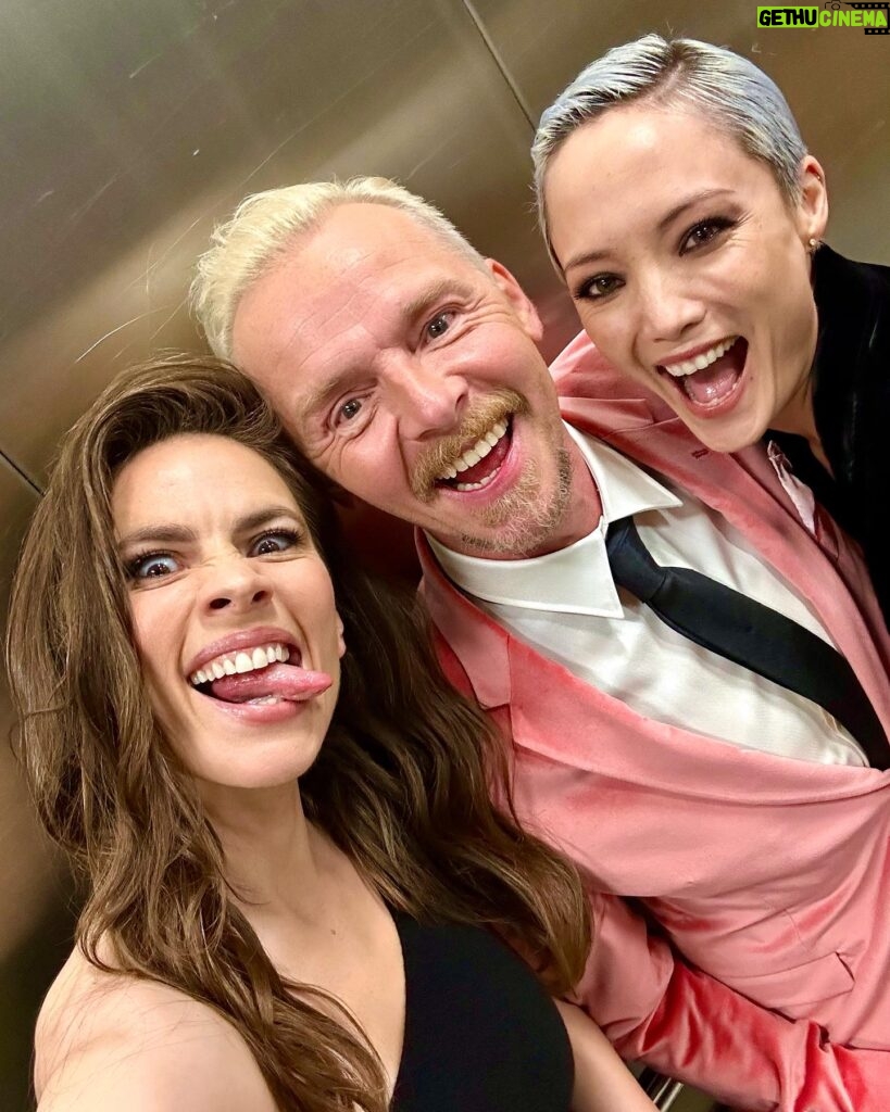 Hayley Atwell Instagram - A triptych of triumph… working with these two talented beauts has been a rollicking ride. @simonpegg @pom.klementieff @missionimpossible #missionworldtour