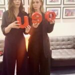Hayley Atwell Instagram - Bear with us, we get there in the end… @officialrebeccaferguson my favourite playmate @theoneshow1 #missionworldtour