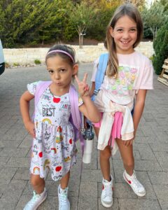 Haylie Duff Instagram - And there they go! We officially have a kinder & 3rd grader! ✨💙🦅 #BackToSchool