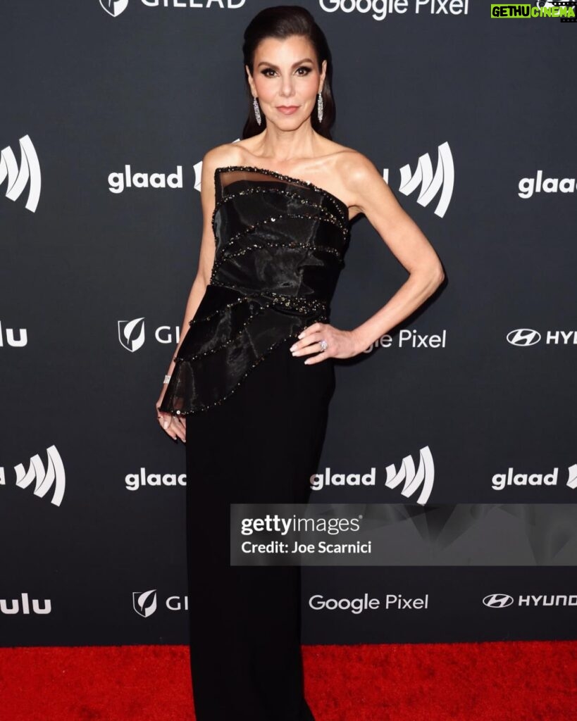 Heather Dubrow Instagram - PROUD to have been a presenter at last night’s @glaad Awards and I just want to say — what an INCREDIBLE night for such a worthy cause ❤️ For anyone who doesn’t know, the GLAAD Awards recognize media for their inclusivity of the LGBTQ community and honor them for their fair and accurate representation - Which is something that I not only applaud but also something that I wholeheartedly support. Inclusivity will always be of utmost importance to me so thank you to GLAAD for putting together an amazing Award show !!!! And for anyone who’s been following along this week: YES ! I went with the black dress !! I mean… Are we surprised 😂😂 What’re your thoughts??!! 👀👀💃🏻