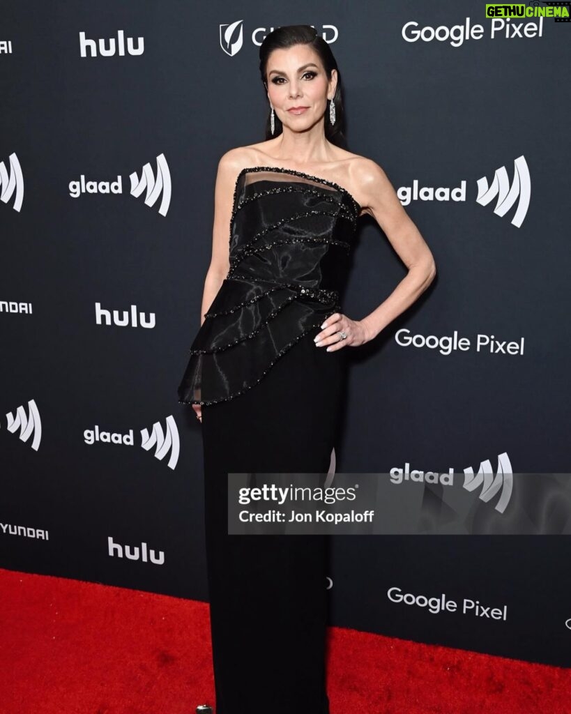 Heather Dubrow Instagram - PROUD to have been a presenter at last night’s @glaad Awards and I just want to say — what an INCREDIBLE night for such a worthy cause ❤ For anyone who doesn’t know, the GLAAD Awards recognize media for their inclusivity of the LGBTQ community and honor them for their fair and accurate representation - Which is something that I not only applaud but also something that I wholeheartedly support. Inclusivity will always be of utmost importance to me so thank you to GLAAD for putting together an amazing Award show !!!! And for anyone who’s been following along this week: YES ! I went with the black dress !! I mean… Are we surprised 😂😂 What’re your thoughts??!! 👀👀💃🏻
