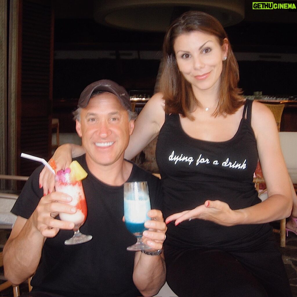 Heather Dubrow Instagram - Happy Valentine’s Day to my person ❤ Sorry for the bad quality photo - This is also a way back Wednesday to our naming party of the twins (swipe for me pregnant with Kat - the shirt says it all 😂🤷🏻‍♀). I love you @drdubrow and love the life that we’ve built together. 27 years later and you are still my honyi and my forever Valentine ! ❤