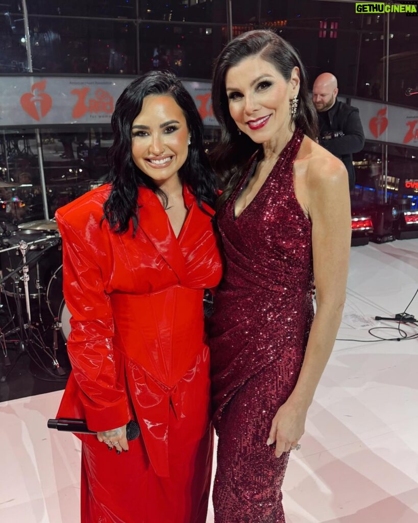 Heather Dubrow Instagram - NOT OVER this dress, this incredible event and meeting so many amazing, talented, powerful women (including the insanely talented @ddlovato )! Last week I asked you to help me pick my dress to walk the runway at @american_heart Red Dress Event and SO MANY of you choose this one!!! ( Loved them all - but you know I can’t resist a little bit of sparkle 💃🏻 ) Thank you again to @pamellaroland for this amazing dress - I felt strong, empowered, confident and BOLD ! To quote Demi here … “what’s wrong with being confident??!!” This event was so special because it embodied so much of what I care about: Raising awareness for a more-than-worthy cause and empowering women to proactively take control of their health. I was grateful for the opportunity on the red carpet to discuss Terry’s TIA and the scary but very real experience we had last year in order to raise awareness for strokes. Having @drdubrow come up from his seat and meet me on the runway for a special moment was the cherry on top ❤️
