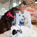 Heidi D'Amelio Instagram - I threw a puppy party! 🐾🎀🦴🩵🎉 Head over to my TikTok to see how I celebrated Rebel, Cali & Codi’s birthdays!
