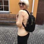 Helen Mirren Instagram - off to the market with my new favorite bag, my backpack by Tumi