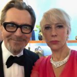 Helen Mirren Instagram - backstage with one of the coolest brit’s who also is a great actor. Great Gary