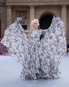 Helen Mirren Instagram - take off! Such a grand time on the runway in Paris with my L’Oreal family. I had a blast with all the girls and boys and men and women